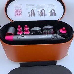 Dyson Hair Multistyler Set in Silver and Pink with Orange Case
